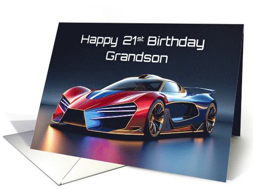 Grandson's 21st Birthday Futuristic Sports Car card (1901262)