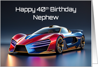 Nephew’s 40th Birthday Futuristic Sports Car card