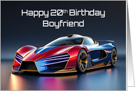 Boyfriend’s 20th Birthday Futuristic Sports Car card