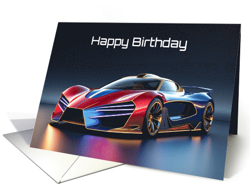 Happy Birthday Futuristic Sports Car card (1901766)