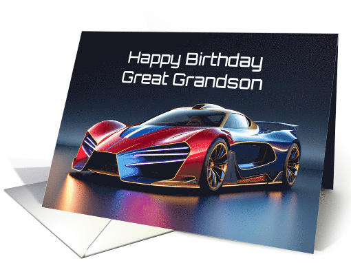 Happy Birthday Great Grandson Futuristic Sports Car card (1901778)