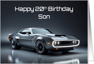 Son’s 20th Birthday Concept Muscle Car card