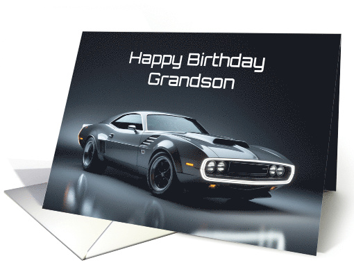 Happy Birthday Grandson Concept Muscle Car card (1903268)