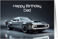 Happy Birthday Dad Concept Muscle Car card