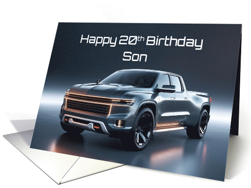 Son's 20th Birthday Concept American Pickup Truck card (1904756)