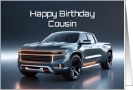Happy Birthday Cousin Concept American Pickup Truck card