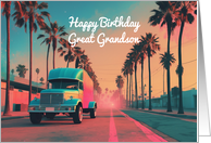 Happy Birthday Great Grandson Nostalgic American Delivery Truck card