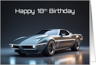Happy 18th Birthday Concept Sports Muscle Car card