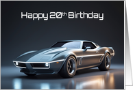 Happy 20th Birthday Concept Sports Muscle Car card