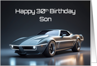 Son’s 30th Birthday Concept Sports Muscle Car card