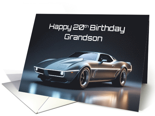 Grandson's 20th Birthday Concept Sports Muscle Car card (1908742)