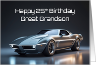 Great Grandson’s 25th Birthday Concept Sports Muscle Car card