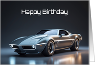 Happy Birthday Concept Sports Muscle Car card