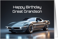 Great Grandson’s Birthday Concept Sports Muscle Car card