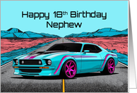 Nephew’s 18th Birthday Abstract Concept Muscle Car card