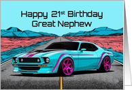 Great Nephew’s 21st Birthday Abstract Concept Muscle Car card