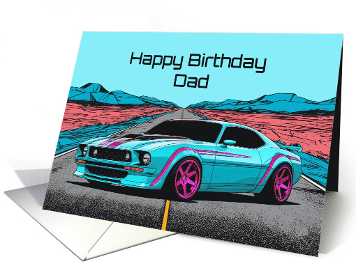 Dad's Birthday Abstract Concept Muscle Car card (1911692)
