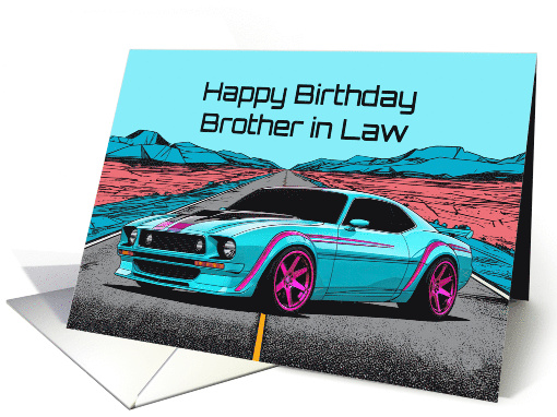 Brother in Law's Birthday Abstract Concept Muscle Car card (1911696)