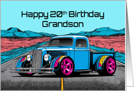 Grandson’s 20th Birthday Abstract Concept Hot Rod Truck card