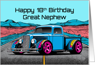 Great Nephew’s 18th Birthday Abstract Concept Hot Rod Truck card