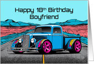 Boyfriend’s 18th Birthday Abstract Concept Hot Rod Truck card