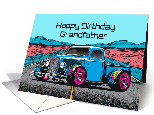Grandfather Birthday Abstract Concept Hot Rod Truck card (1912472)