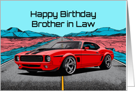 Brother in Law Birthday Abstract Concept Red Muscle Car card