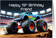 Friend’s 19th Birthday Concept Monster Truck Jam card