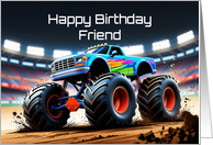 Friend’s Birthday Concept Monster Truck Jam card