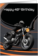 Happy 40th Birthday Striking Bold High Contrast Motorcyclist card