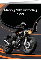 Son’s 18th Birthday Striking Bold High Contrast Motorcyclist card