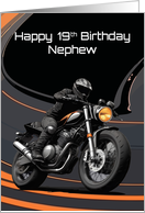 Nephew’s 19th Birthday Striking Bold High Contrast Motorcyclist card
