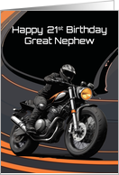Great Nephew’s 21st Birthday Striking High Contrast Motorcyclist card