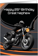 Great Nephew’s 25th Birthday Striking High Contrast Motorcyclist card