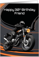 Friend’s 30th Birthday Striking Bold High Contrast Motorcyclist card