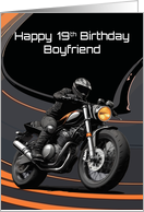 Boyfriend’s 19th Birthday Striking Bold High Contrast Motorcyclist card