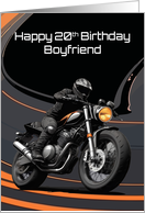 Boyfriend’s 20th Birthday Striking Bold High Contrast Motorcyclist card