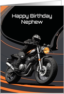 Nephew’s Birthday Striking Bold Contrast Motorcyclist card