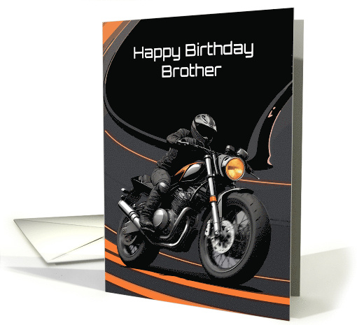 Brother's Birthday Striking Bold Contrast Motorcyclist card (1913992)