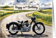 Happy 25th Birthday Watercolor Vintage Classic Motorcycle card