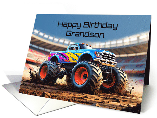 Grandson's Birthday Arena Monster Truck Jam card (1920264)