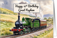 Great Nephew’s 18th Birthday Watercolor Vintage Steam Train card