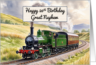 Great Nephew’s 20th Birthday Watercolor Vintage Steam Train card
