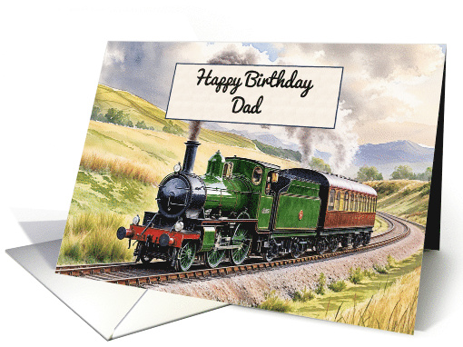 Dad's Birthday Watercolor Vintage Steam Train card (1921866)