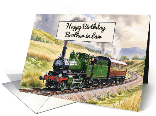 Brother in Law's Birthday Watercolor Vintage Steam Train card