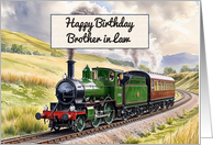 Brother in Law’s Birthday Watercolor Vintage Steam Train card