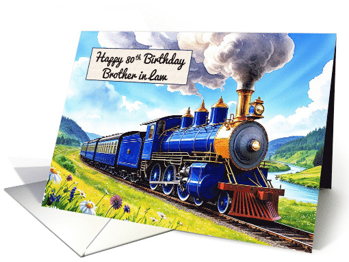 Brother in Law's 80th Birthday Watercolor Vibrant Vintage... (1922960)