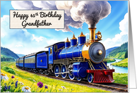 Grandfather’s 45th Birthday Watercolor Vibrant Vintage Steam Train card