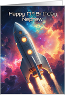 Nephew’s 17th Birthday Space Rocket Ship card