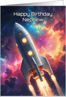 Nephew’s Birthday Space Rocket Ship Spacecraft card
